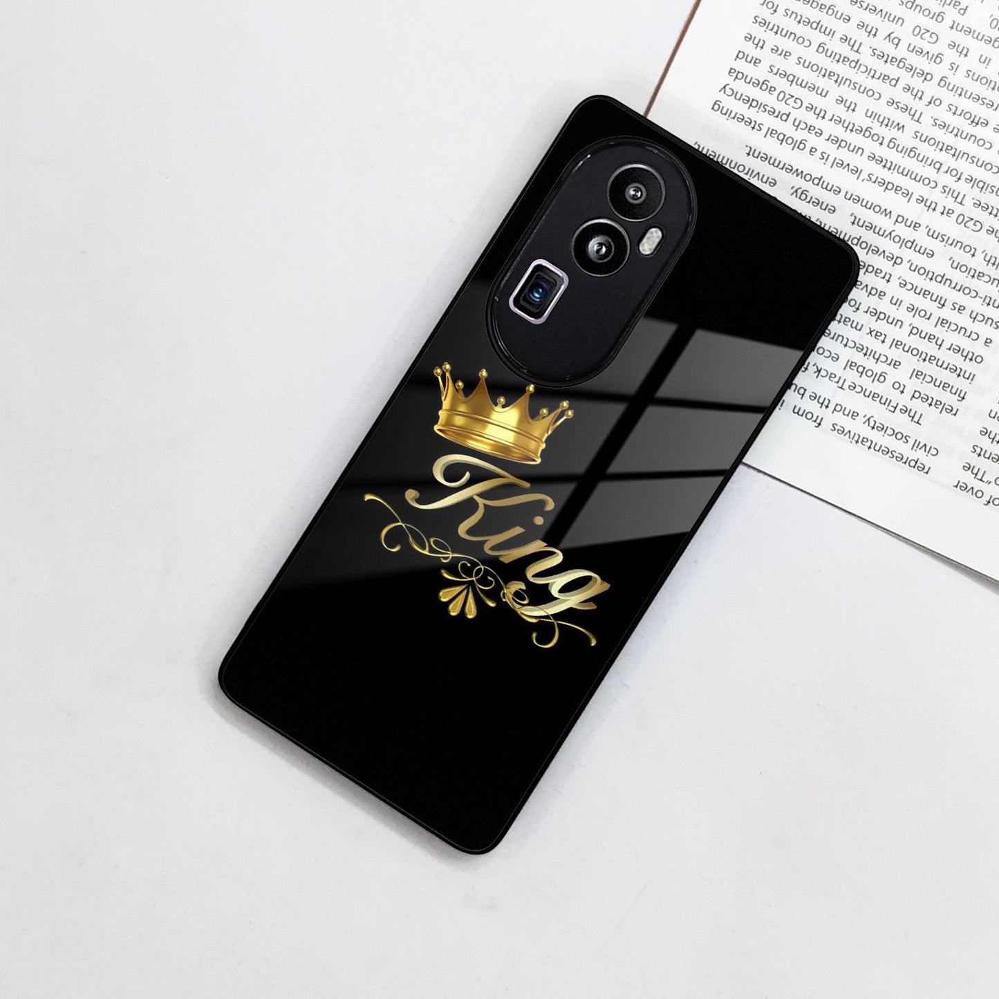 Cute King With Crown Glass Case For Oppo