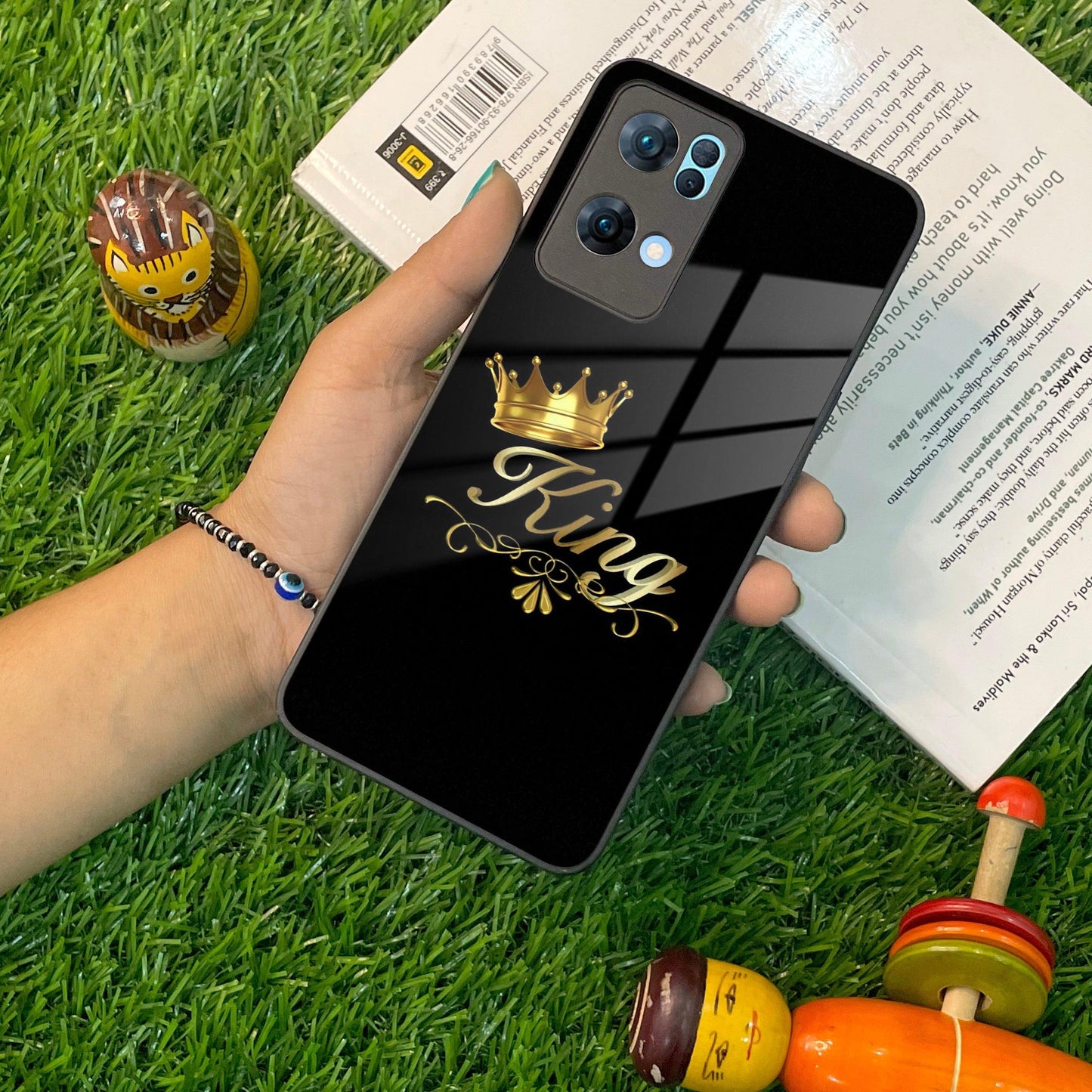 Cute King With Crown Glass Case For Oppo