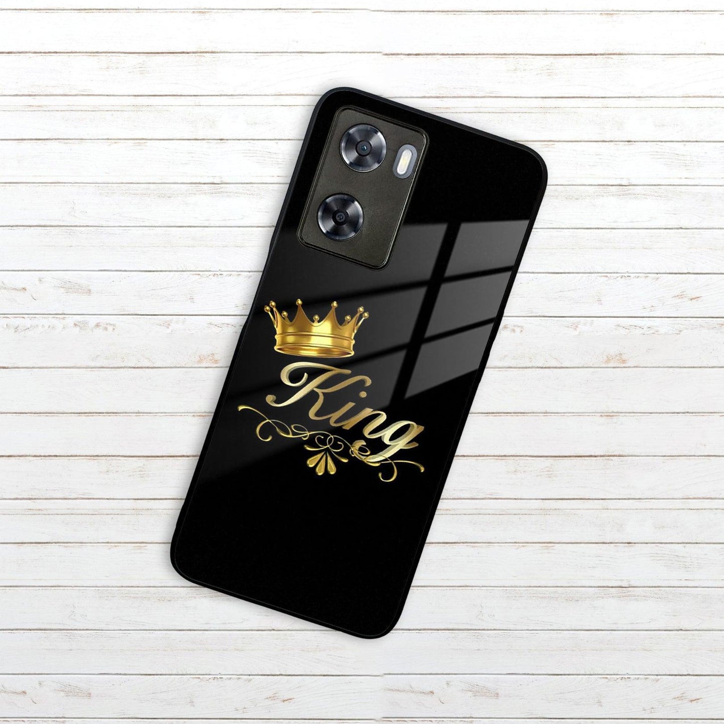 Cute King With Crown Glass Case For Oppo