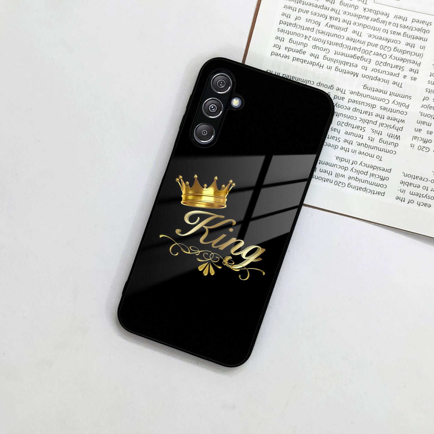 Cute King With Crown Glass Case for Samsung