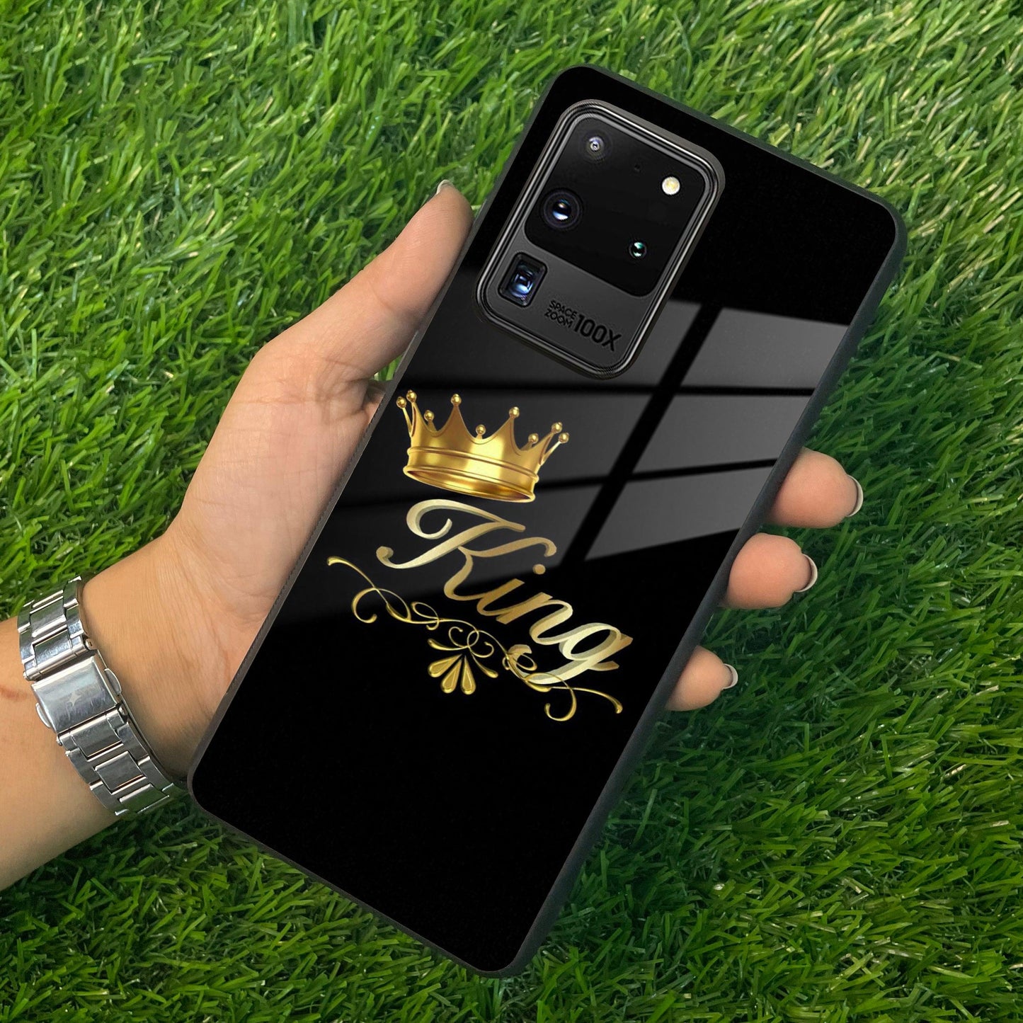 Cute King With Crown Glass Case for Samsung