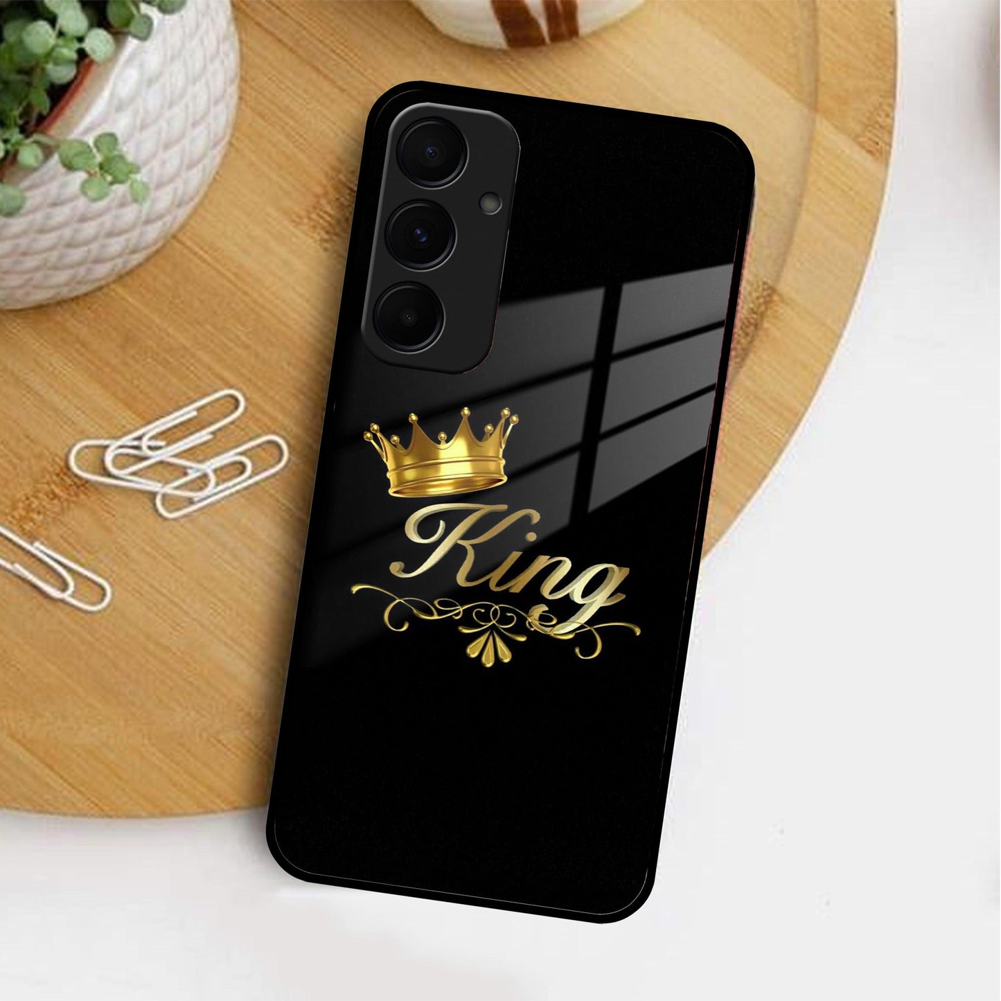 Cute King With Crown Glass Case for Samsung