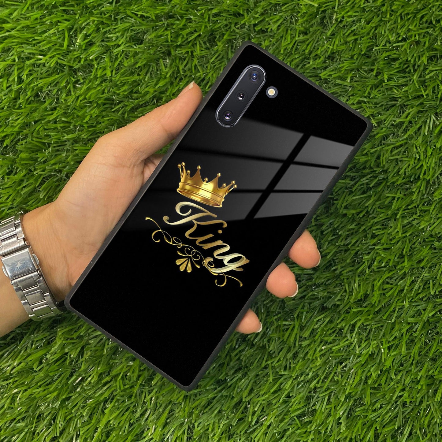 Cute King With Crown Glass Case for Samsung