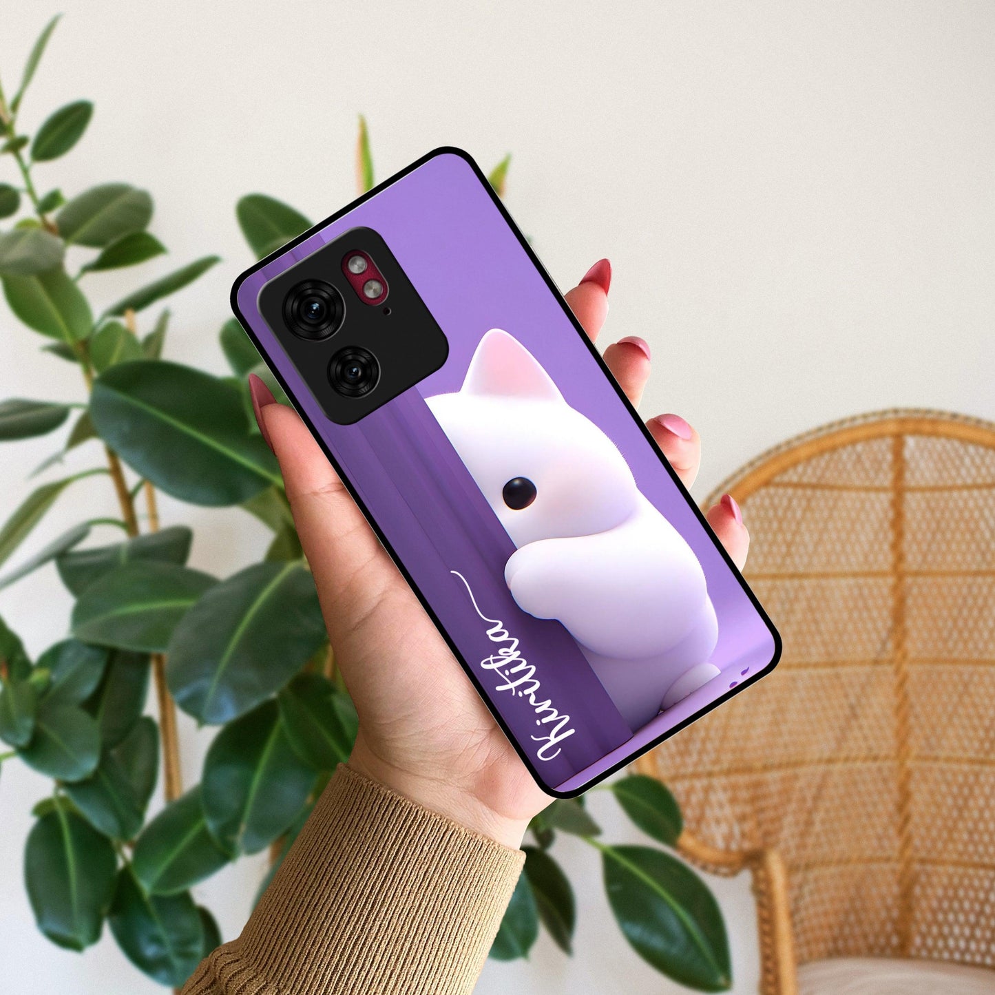 Cute Kittens Glossy Metal Case Cover For Motorola