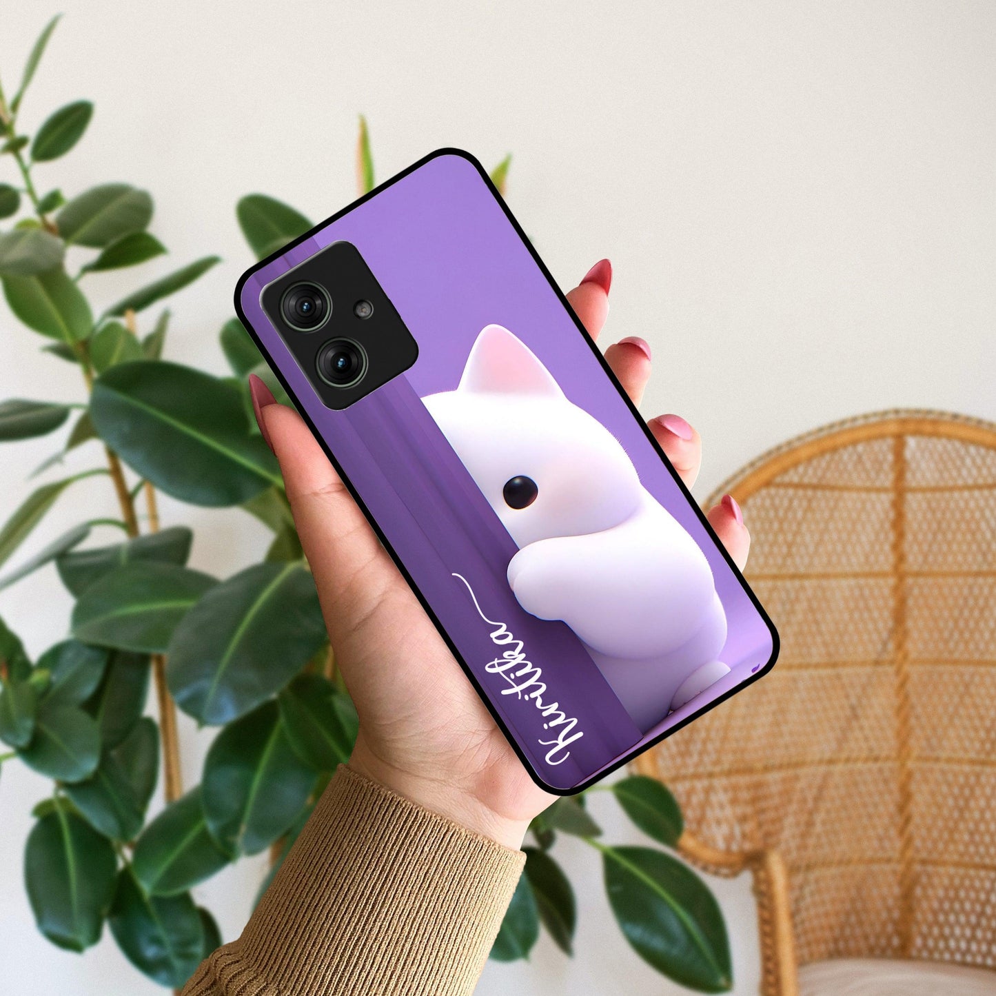 Cute Kittens Glossy Metal Case Cover For Motorola