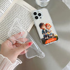 Cute Love Couple Customize Transparent Silicon Case For Motorola Edge 50 Fusion 5G