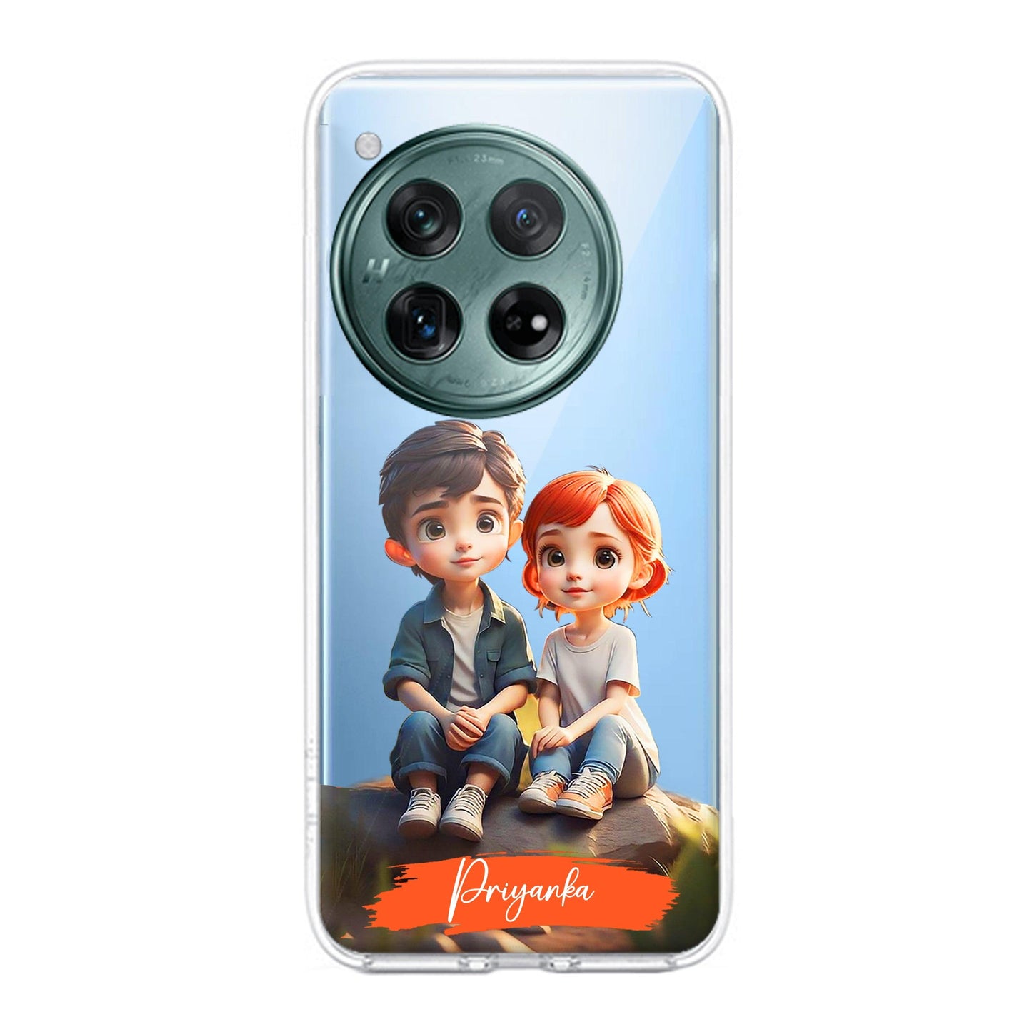 Cute Love Couple Customize Transparent Silicon Case For OnePlus