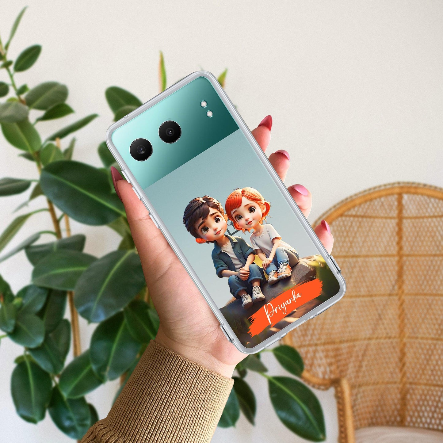 Cute Love Couple Customize Transparent Silicon Case For OnePlus