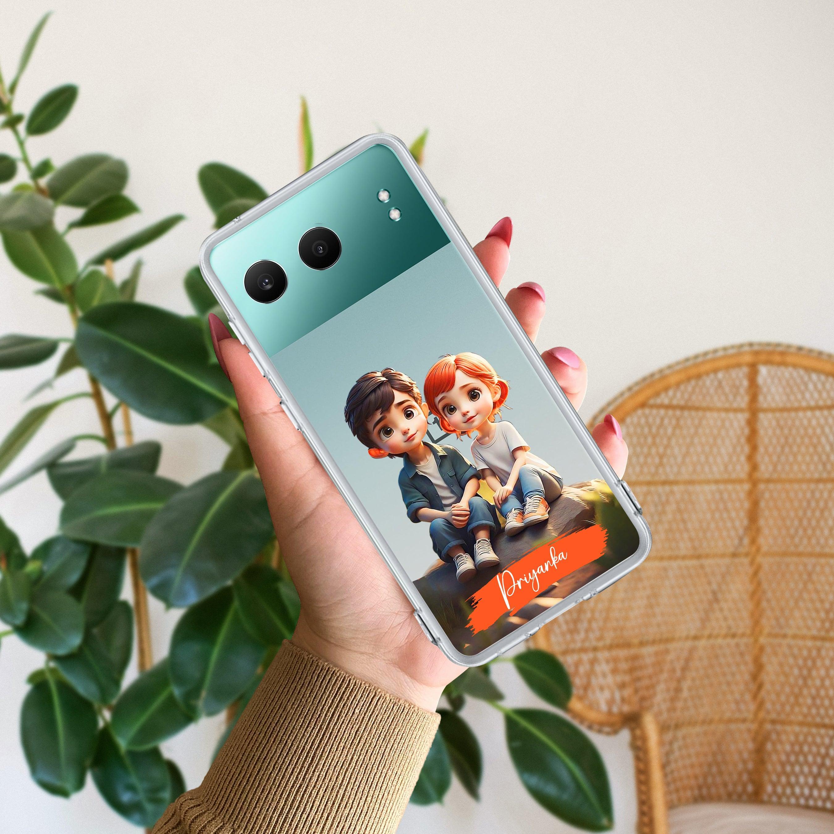 Cute Love Couple Customize Transparent Silicon Case For OnePlus - ShopOnCliQ