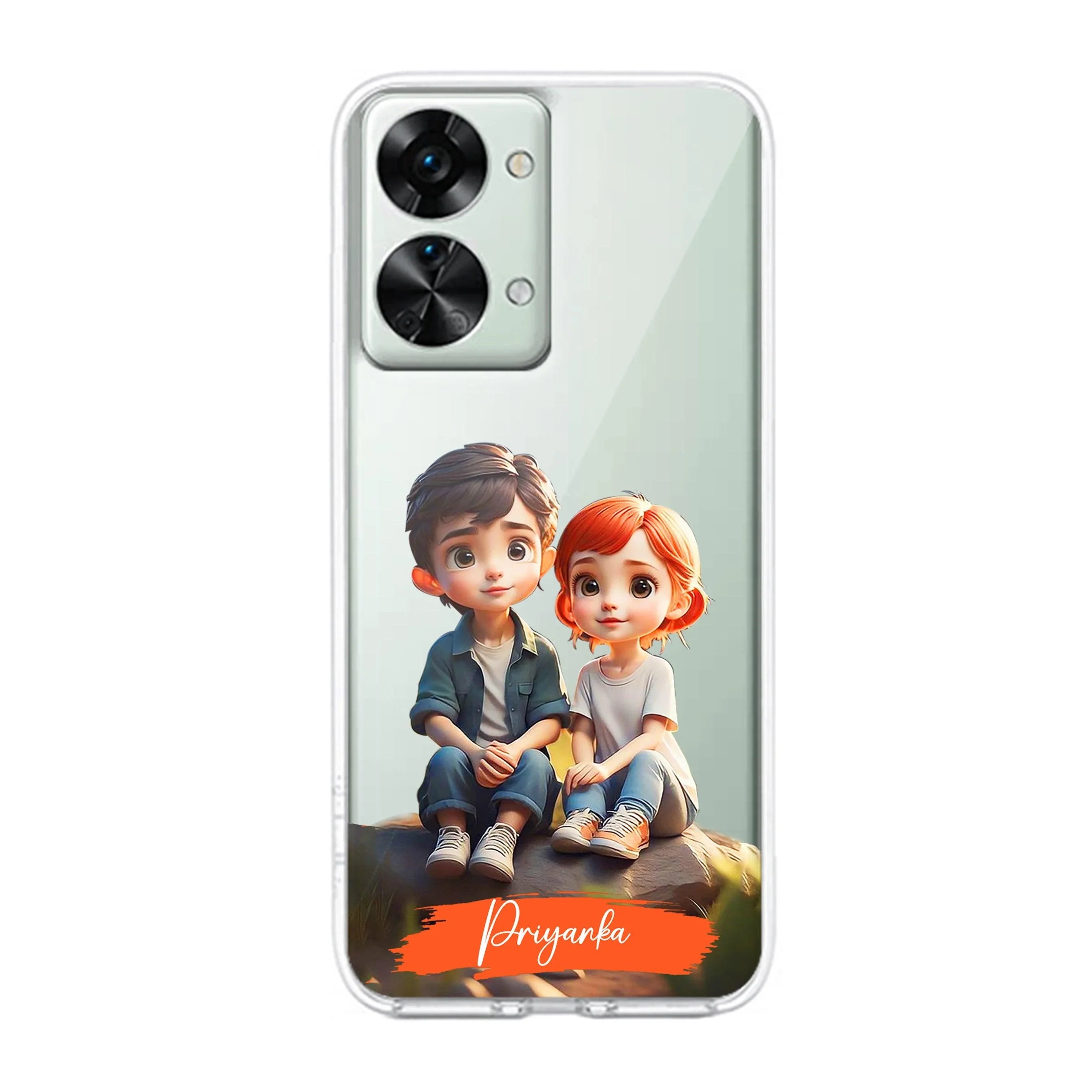 Cute Love Couple Customize Transparent Silicon Case For OnePlus - ShopOnCliQ