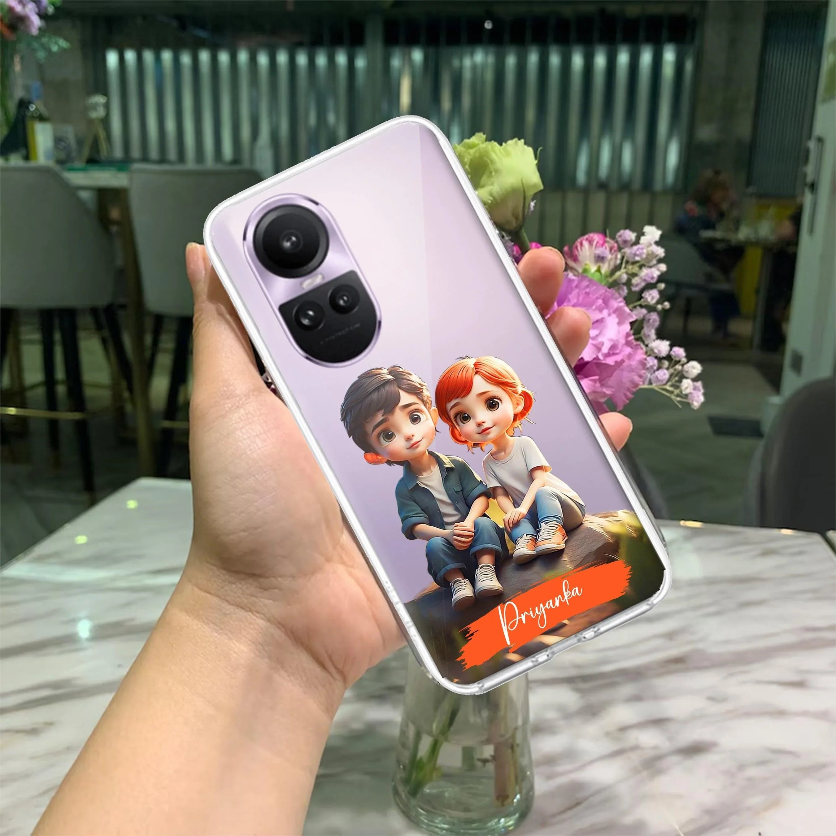 Cute Love Couple Customize Transparent Silicon Case For Oppo - ShopOnCliQ