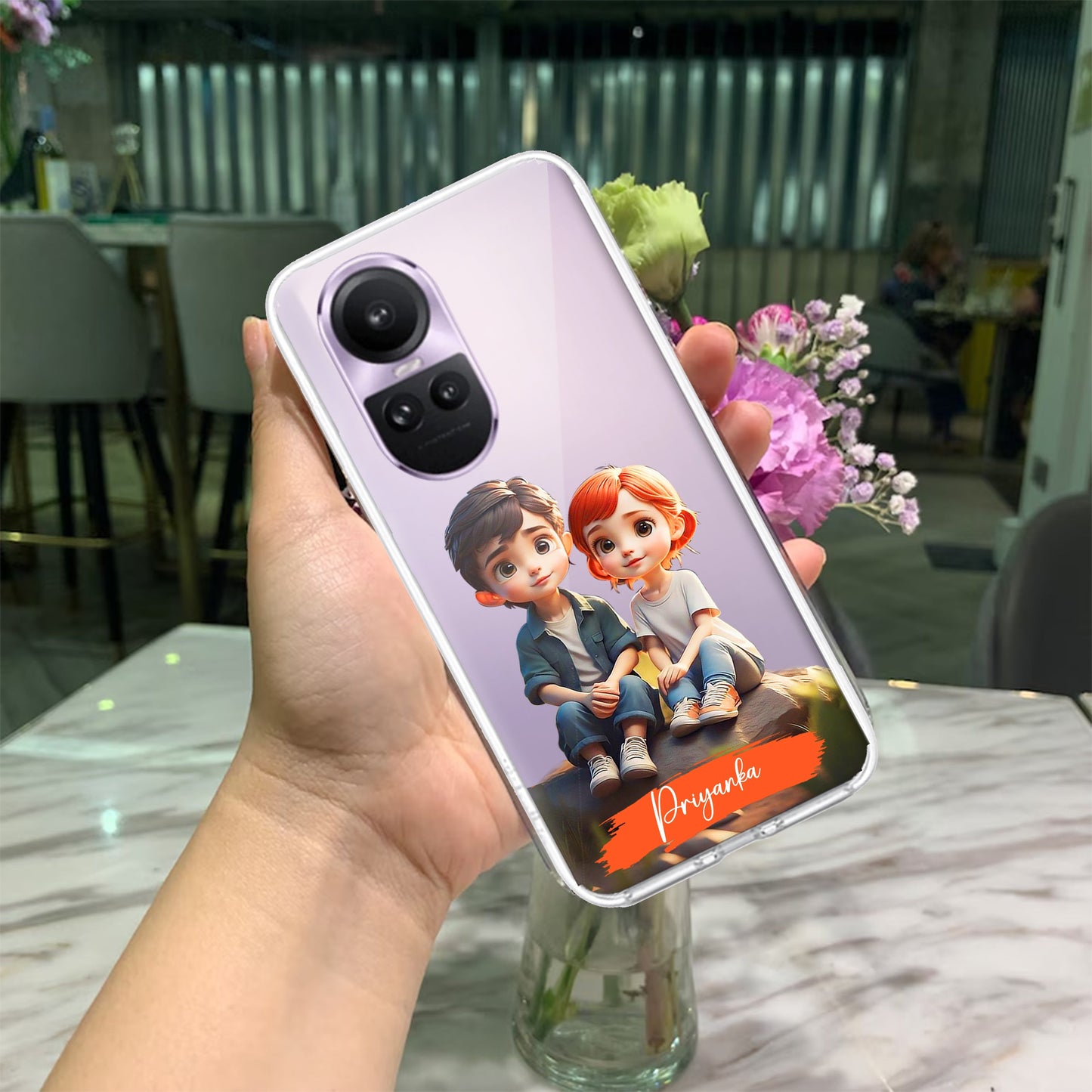 Cute Love Couple Customize Transparent Silicon Case For Oppo ShopOnCliQ