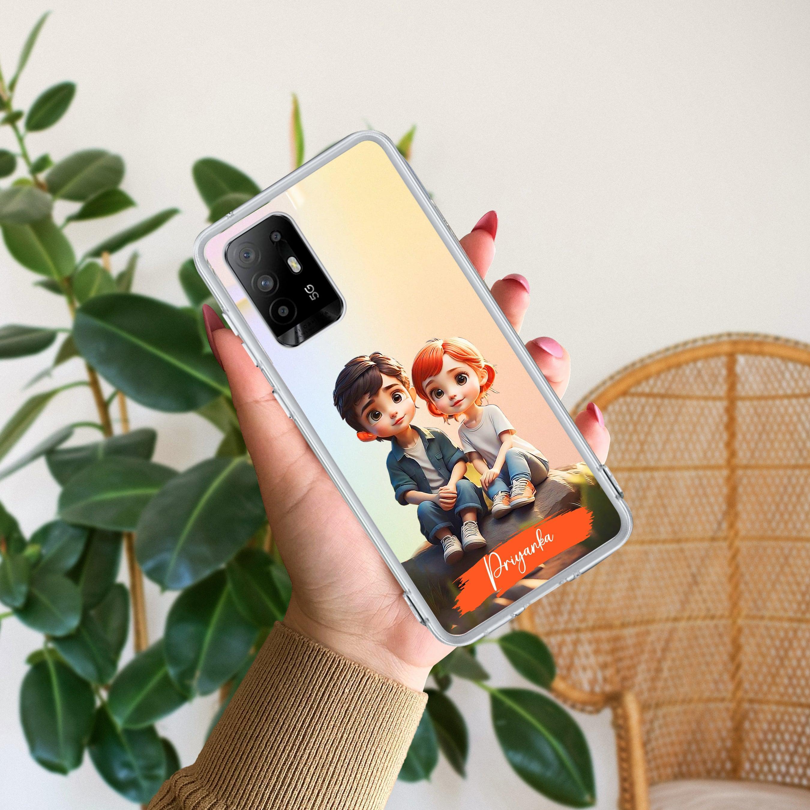 Cute Love Couple Customize Transparent Silicon Case For Oppo - ShopOnCliQ