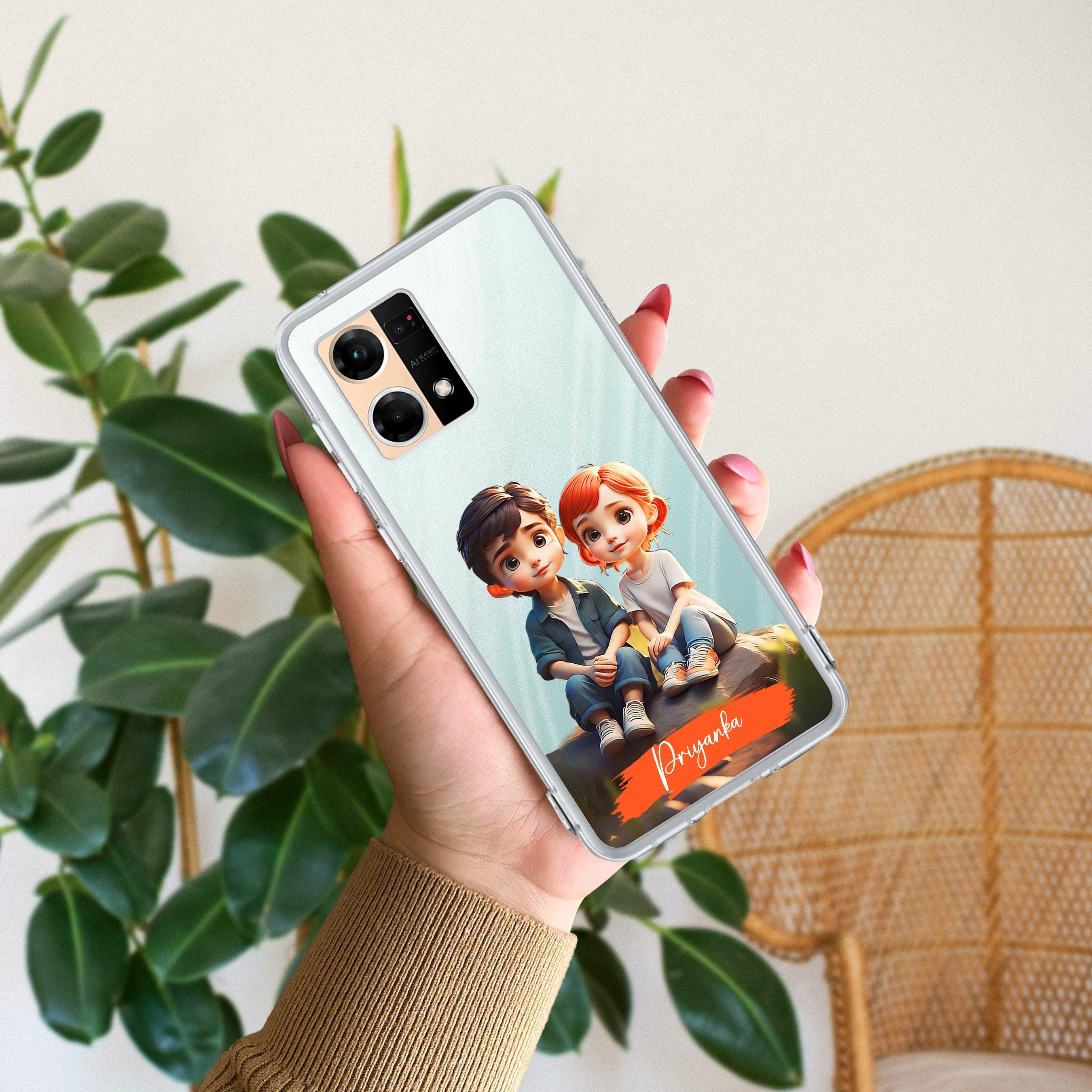 Cute Love Couple Customize Transparent Silicon Case For Oppo - ShopOnCliQ