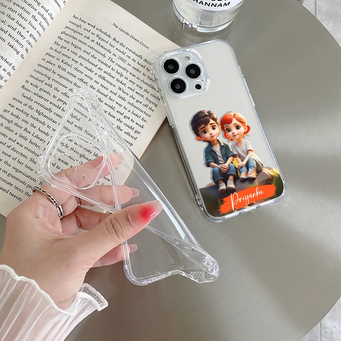 Cute Love Couple Customize Transparent Silicon Case For Poco - ShopOnCliQ