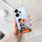 Cute Love Couple Customize Transparent Silicon Case For Poco F6 5G
