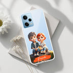 Cute Love Couple Customize Transparent Silicon Case For Poco X5 (5G)