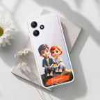 Cute Love Couple Customize Transparent Silicon Case For Poco - ShopOnCliQ