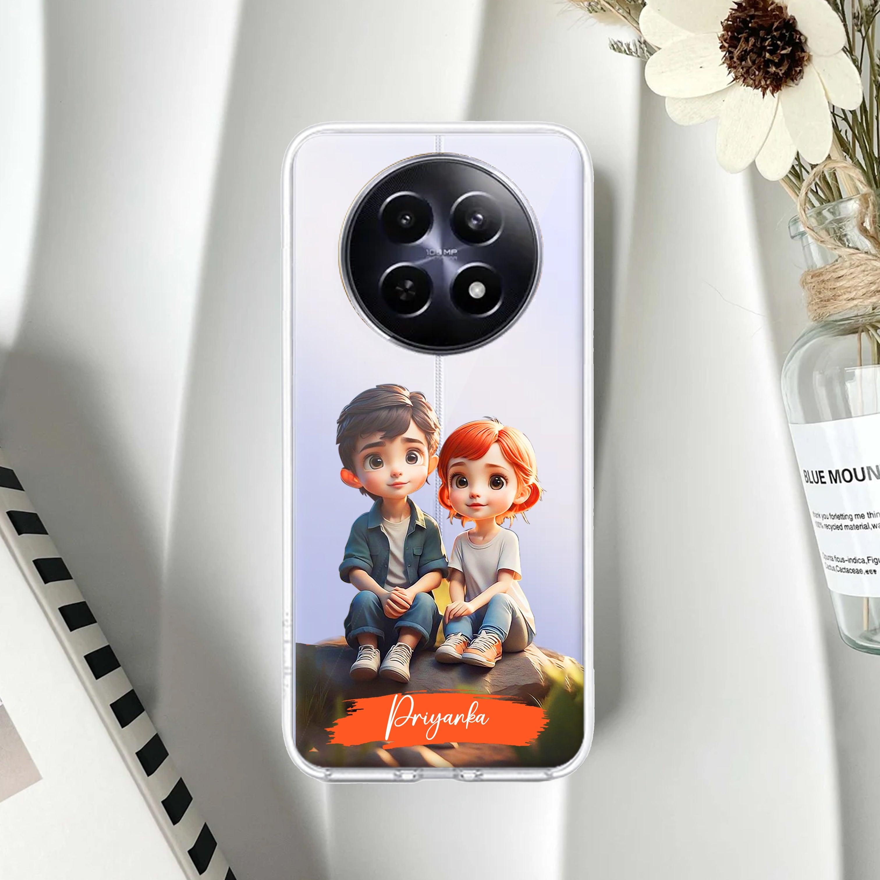 Cute Love Couple Customize Transparent Silicon Case For Realme/Narzo - ShopOnCliQ