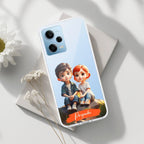 Cute Love Couple Customize Transparent Silicon Case For Redmi Note 13 Pro 5G