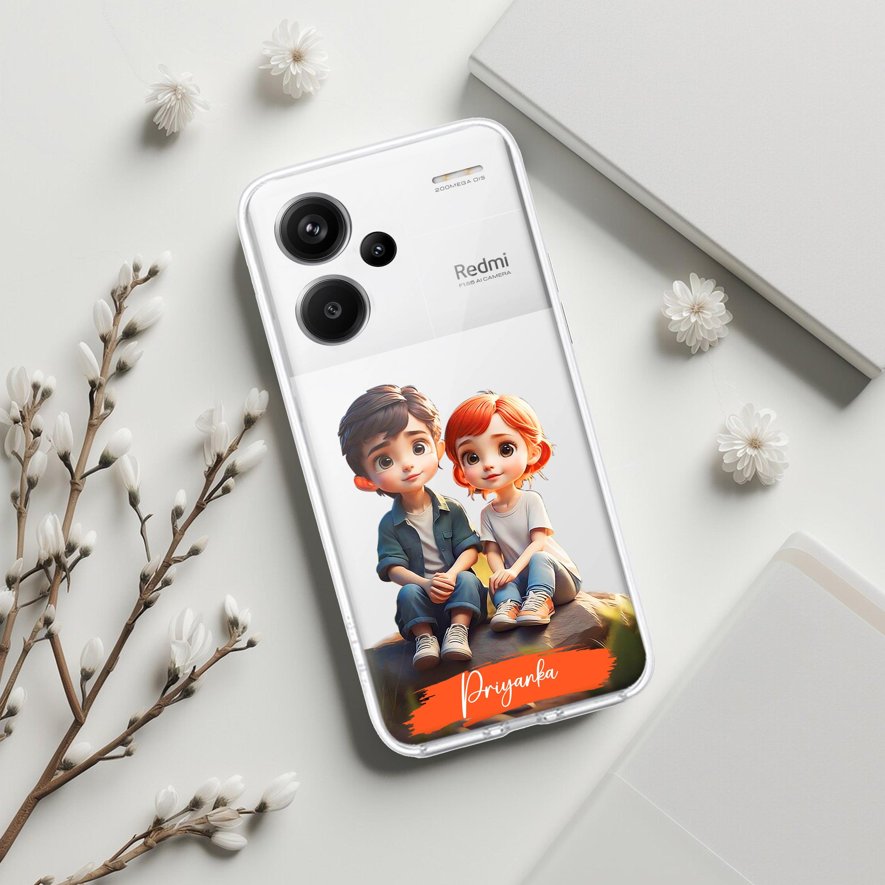 Cute Love Couple Customize Transparent Silicon Case For Redmi/Xiaomi - ShopOnCliQ