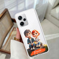 Cute Love Couple Customize Transparent Silicon Case For Redmi Note 14 5G