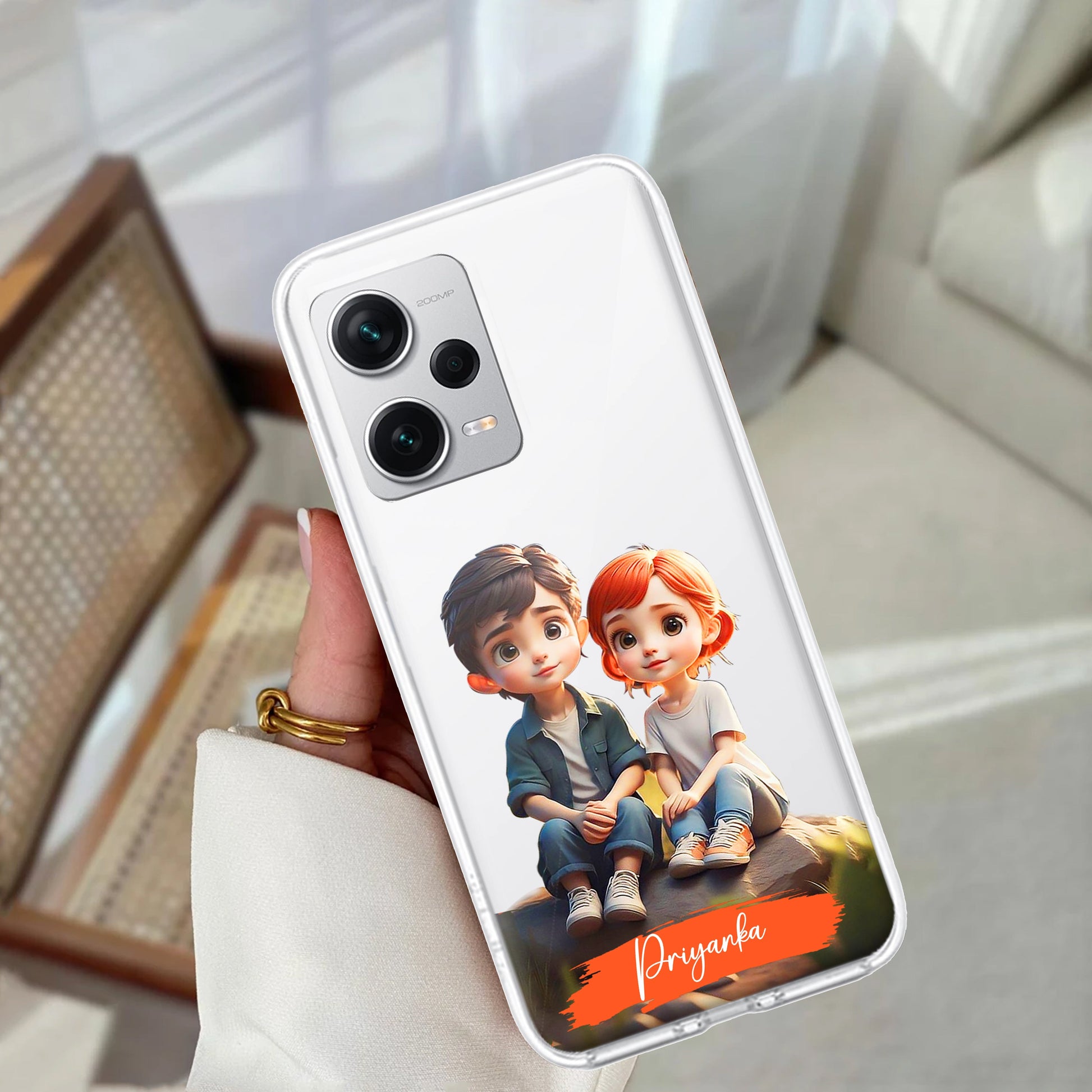 Cute Love Couple Customize Transparent Silicon Case For Redmi/Xiaomi ShopOnCliQ