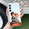 Cute Love Couple Customize Transparent Silicon Case For Samsung Galaxy S23 5G