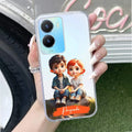 Cute Love Couple Customize Transparent Silicon Case For Vivo T2x 5G