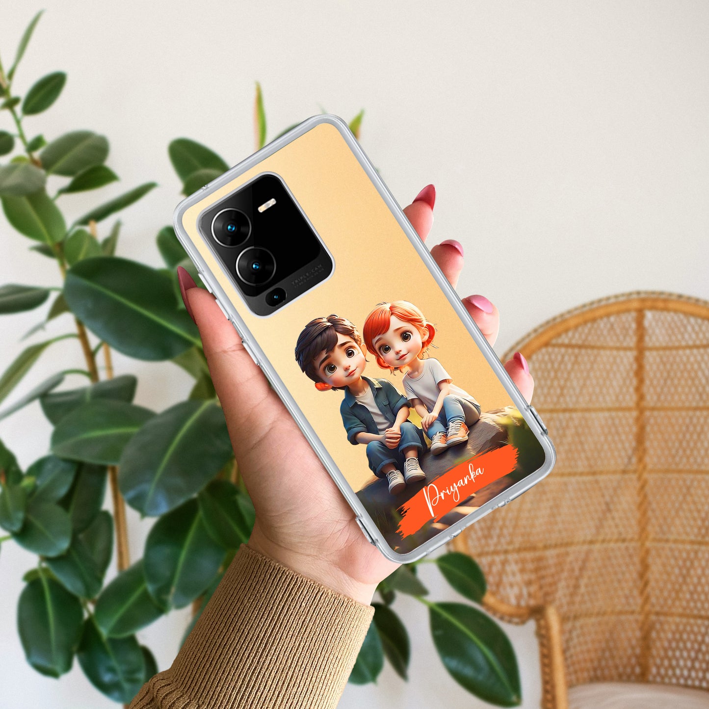 Cute Love Couple Customize Transparent Silicon Case For Vivo ShopOnCliQ