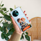 Cute Love Couple Customize Transparent Silicon Case For Vivo Y58 5G