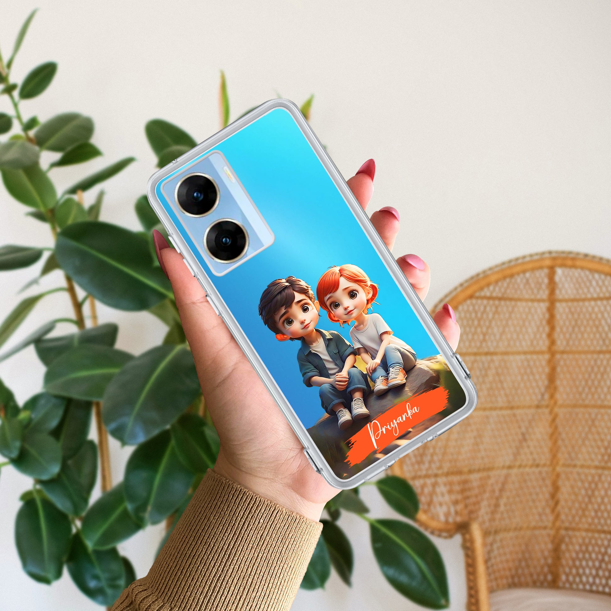 Cute Love Couple Customize Transparent Silicon Case For Vivo ShopOnCliQ