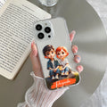 Cute Love Couple Customize Transparent Silicon Case For iPhone 6s Plus