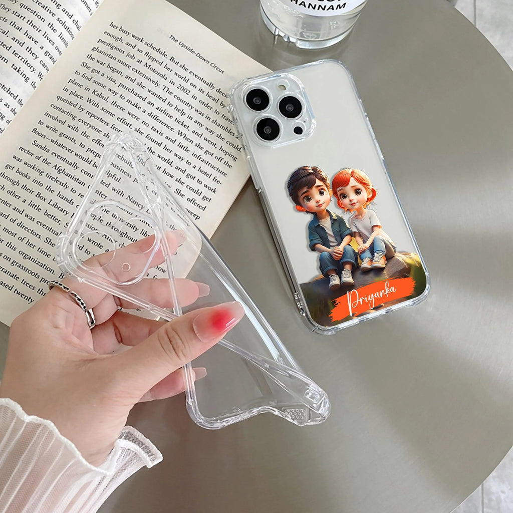 Cute Love Couple Customize Transparent Silicon Case For Nothing 2a Plus