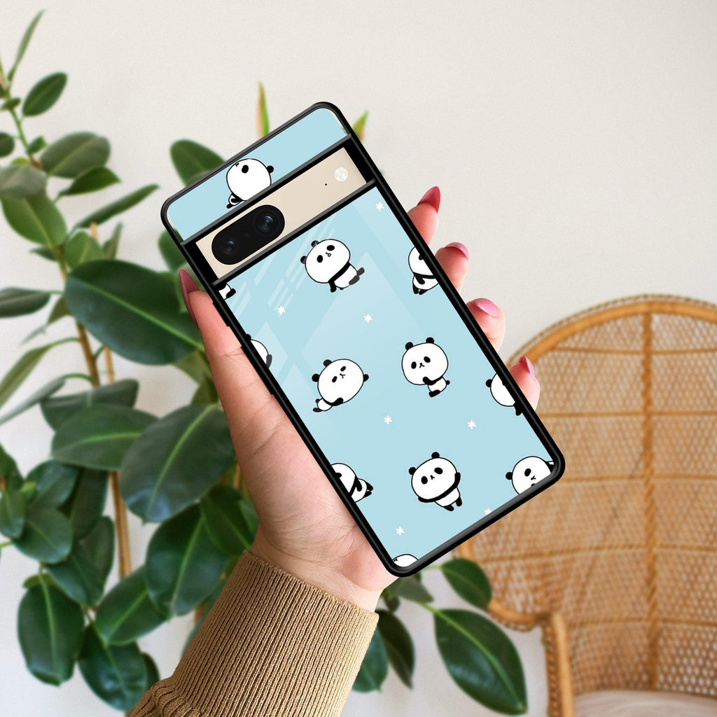 Cute Panda Blue Glossy Metal Case Cover For Google - ShopOnCliQ