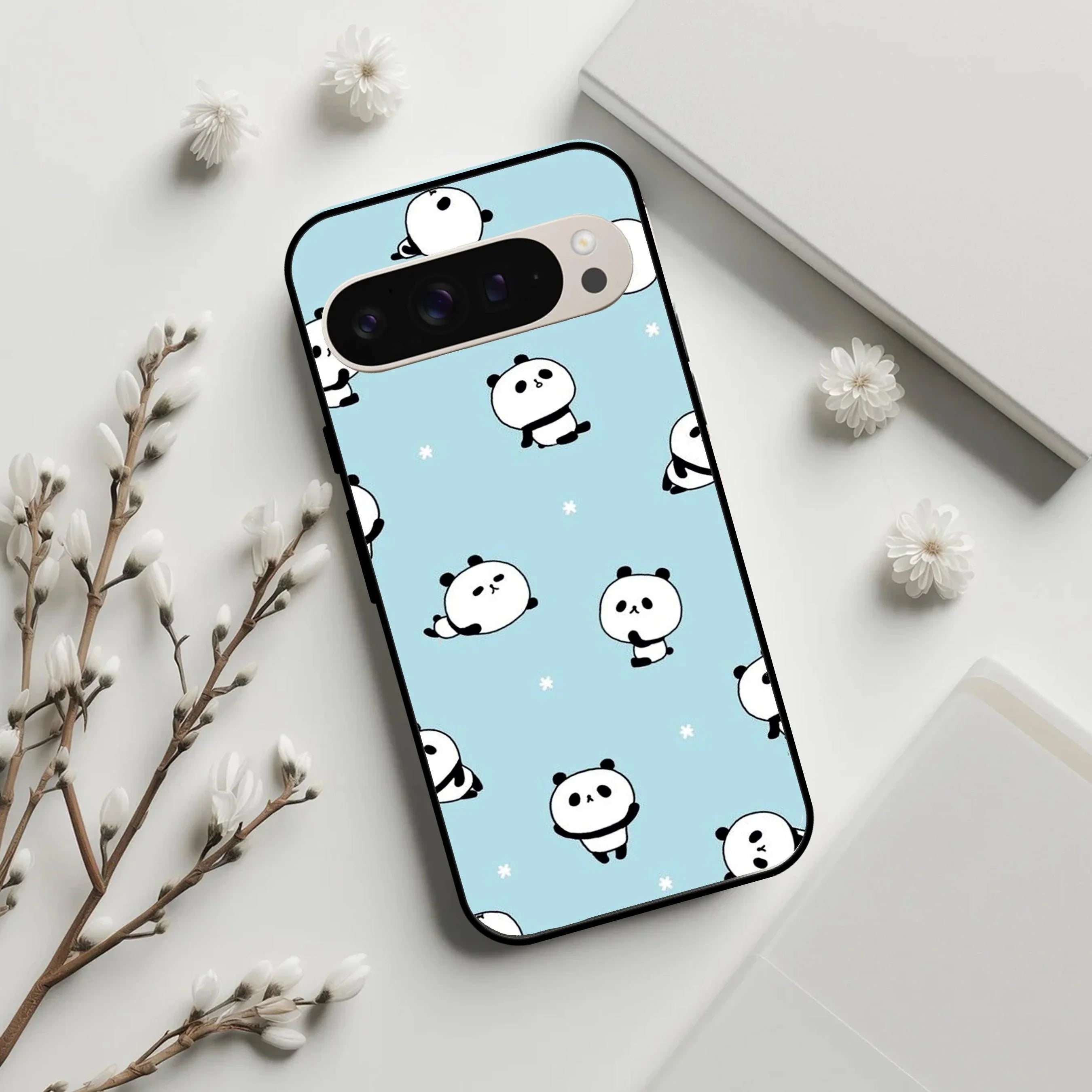 Cute Panda Blue Glossy Metal Case Cover For Google - ShopOnCliQ