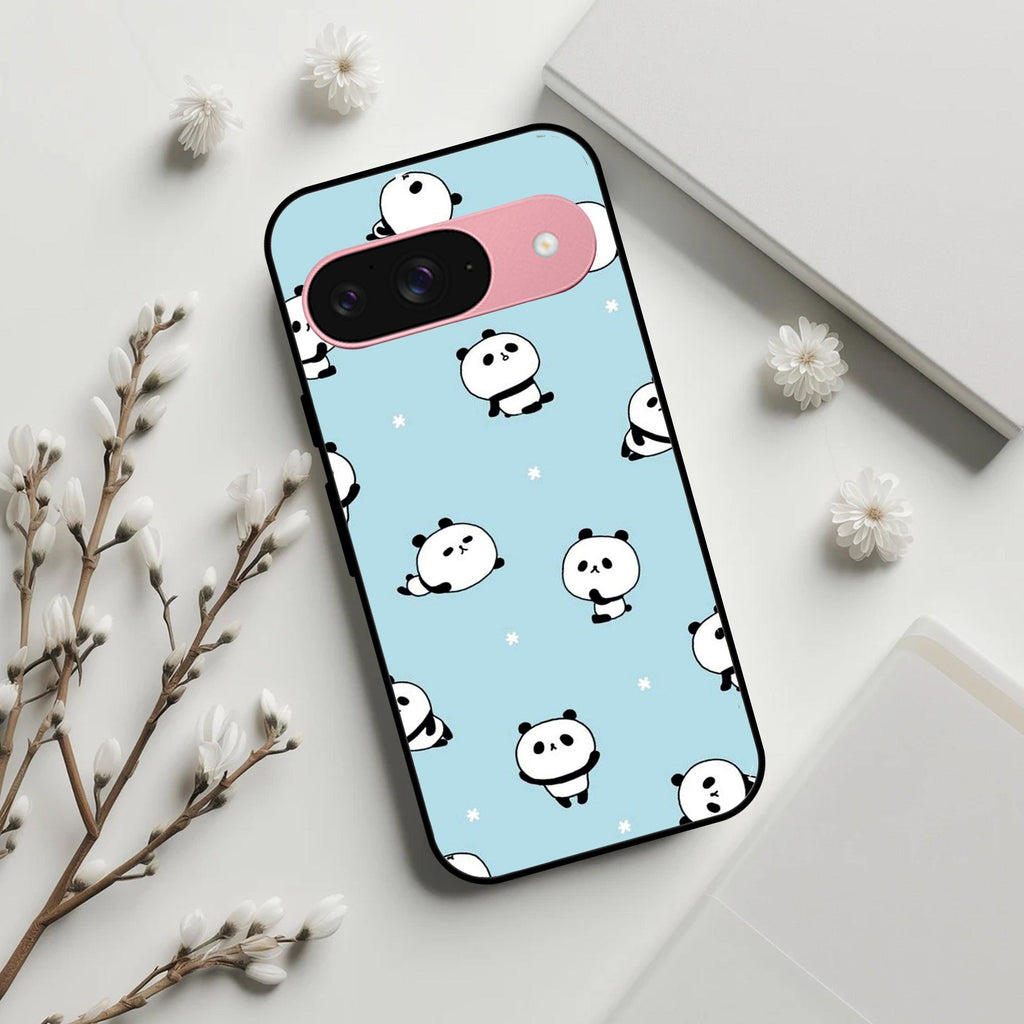 Cute Panda Blue Glossy Metal Case Cover For Google - ShopOnCliQ