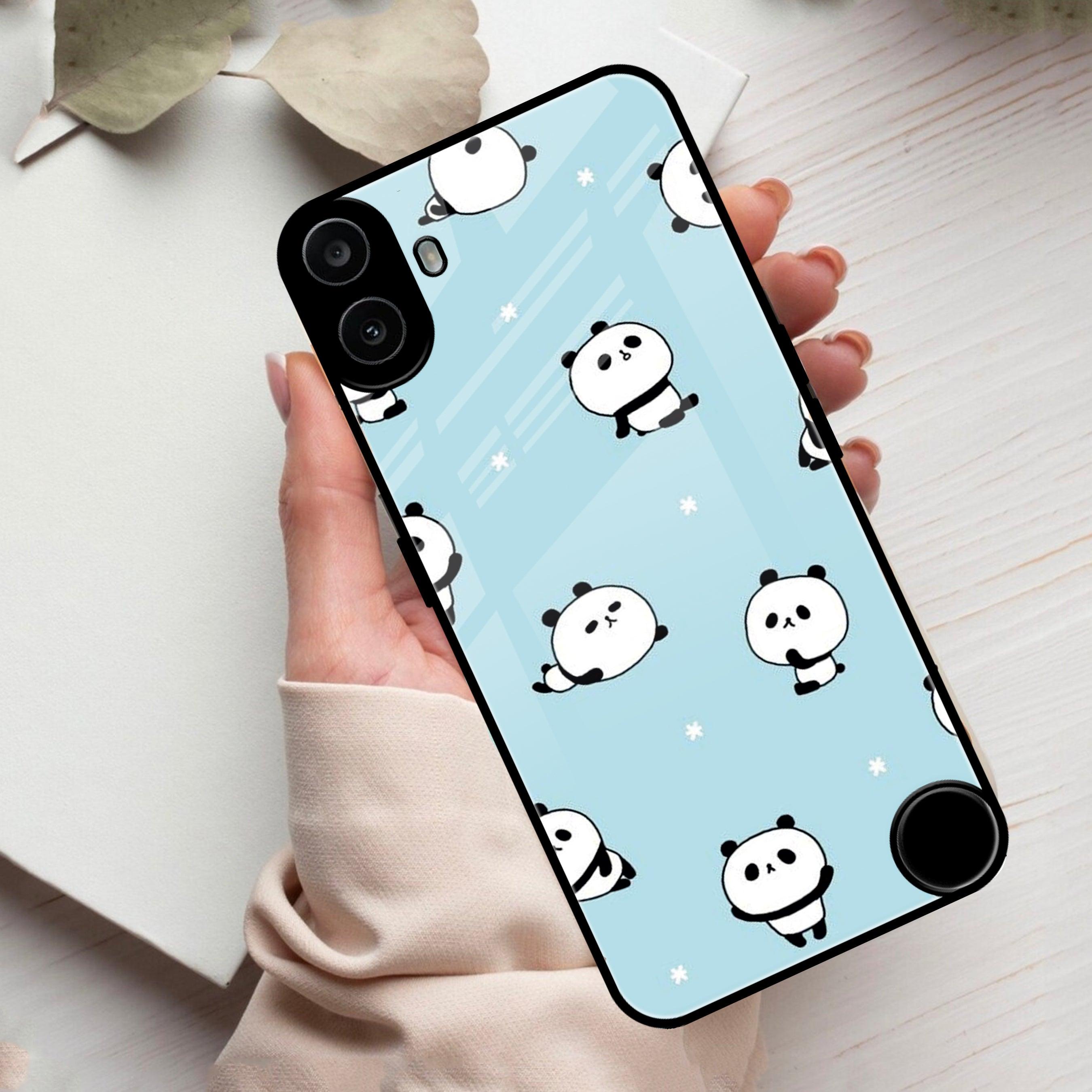 Cute Panda Blue Glossy Metal Case Cover For Nothing - ShopOnCliQ
