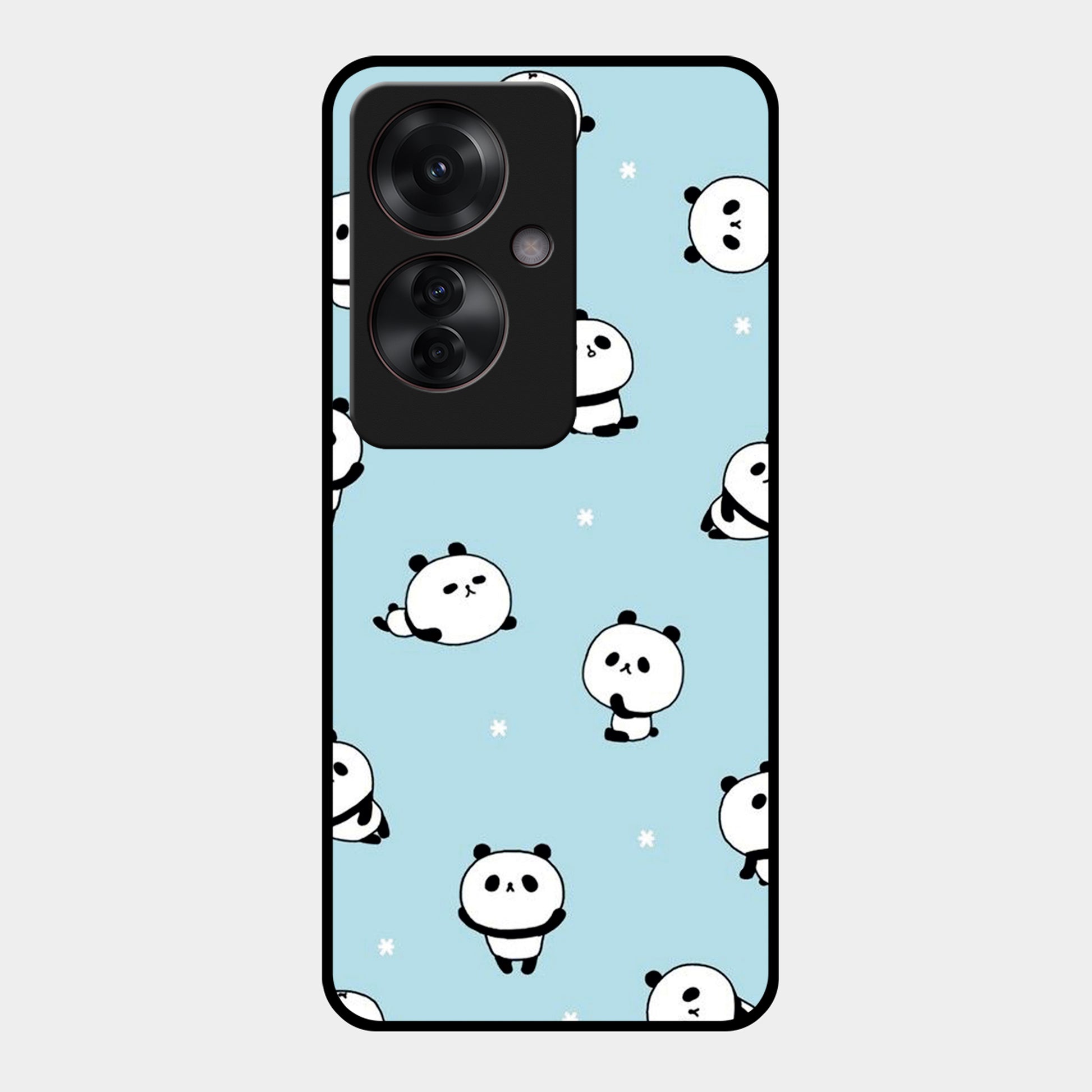 Cute Panda Blue Glossy Metal Case Cover For Oppo - ShopOnCliQ