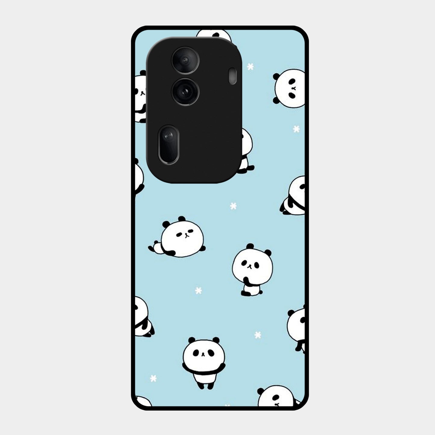 Cute Panda Blue Glossy Metal Case Cover For Oppo - ShopOnCliQ