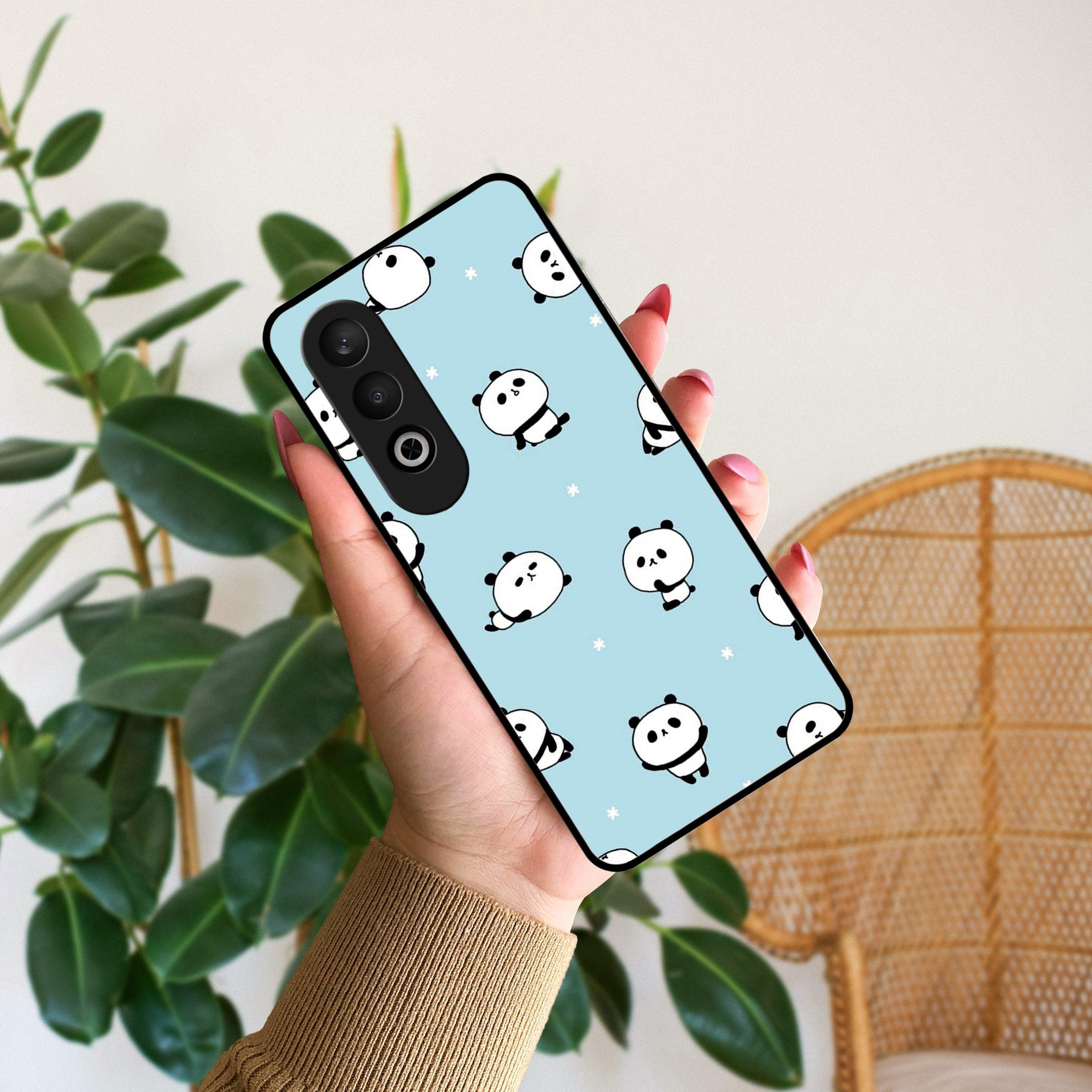 Cute Panda Blue Glossy Metal Case Cover For Oppo - ShopOnCliQ