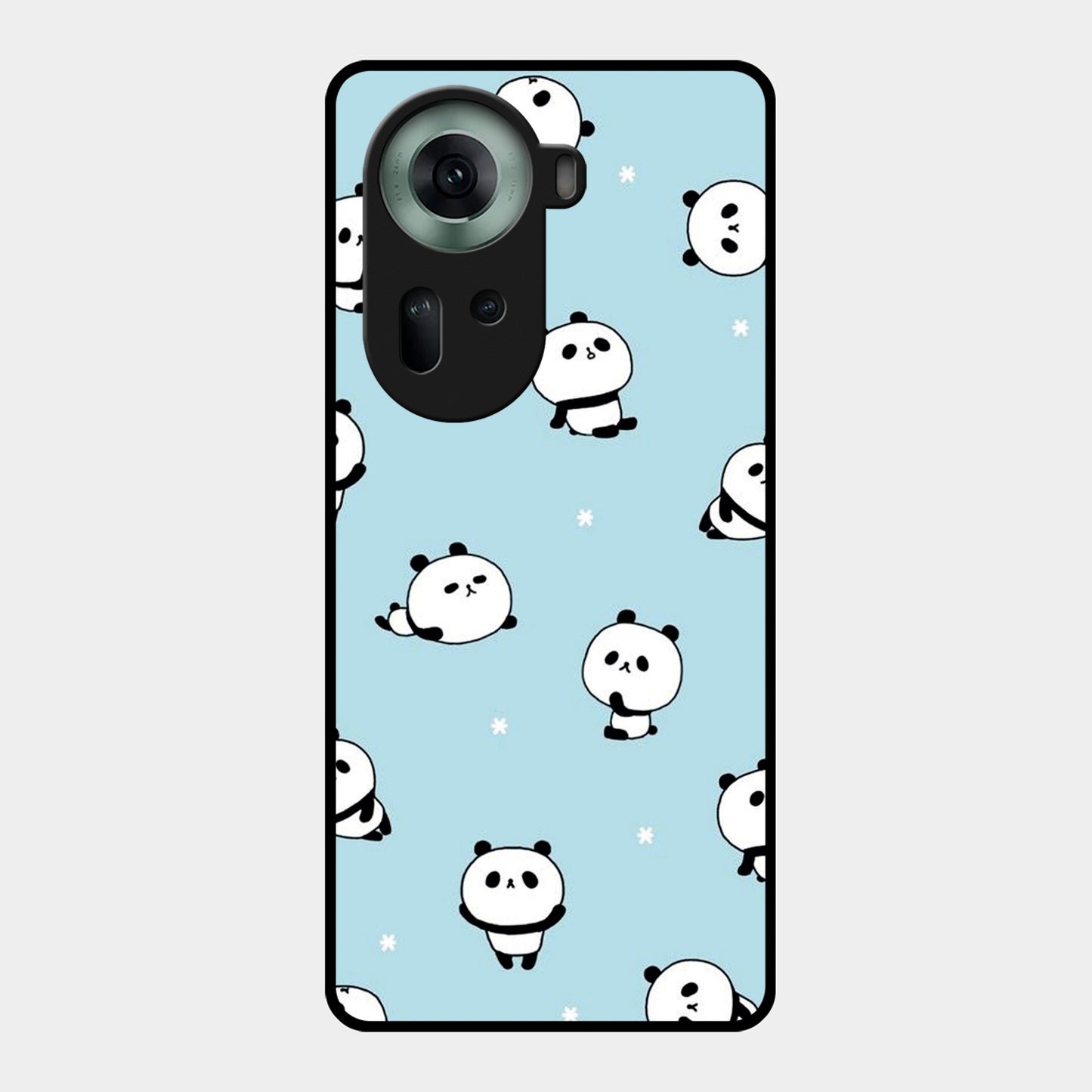 Cute Panda Blue Glossy Metal Case Cover For Oppo - ShopOnCliQ