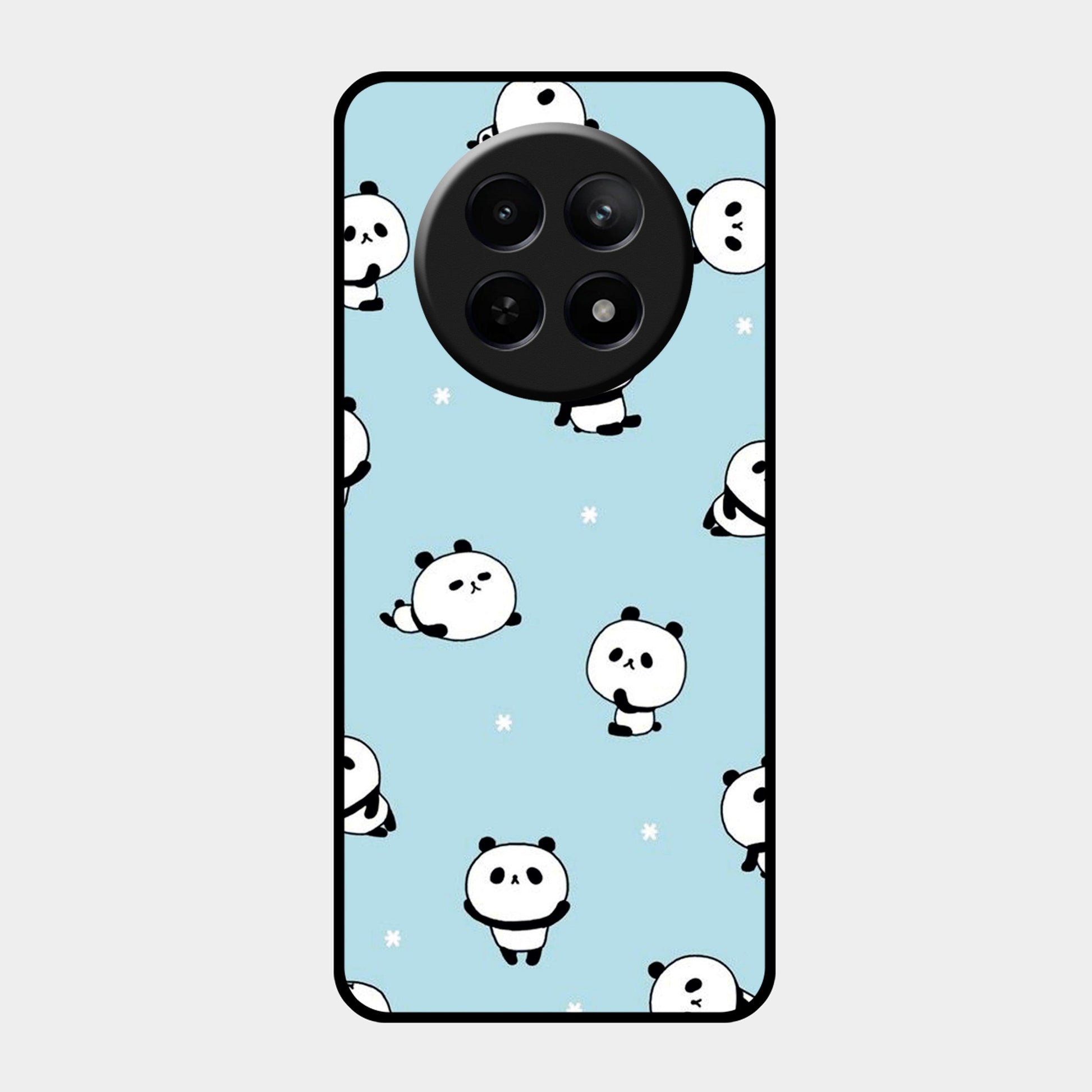 Cute Panda Blue Glossy Metal Case Cover For Realme - ShopOnCliQ