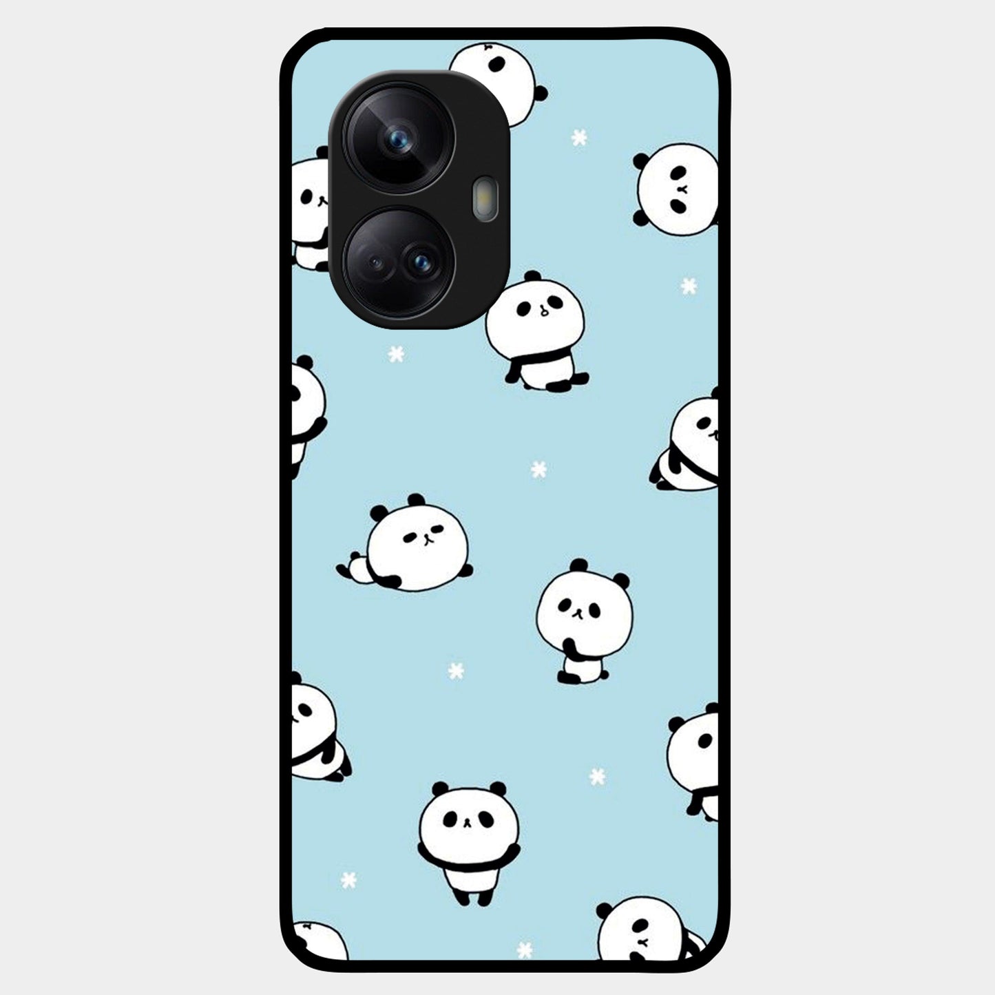 Cute Panda Blue Glossy Metal Case Cover For Realme - ShopOnCliQ