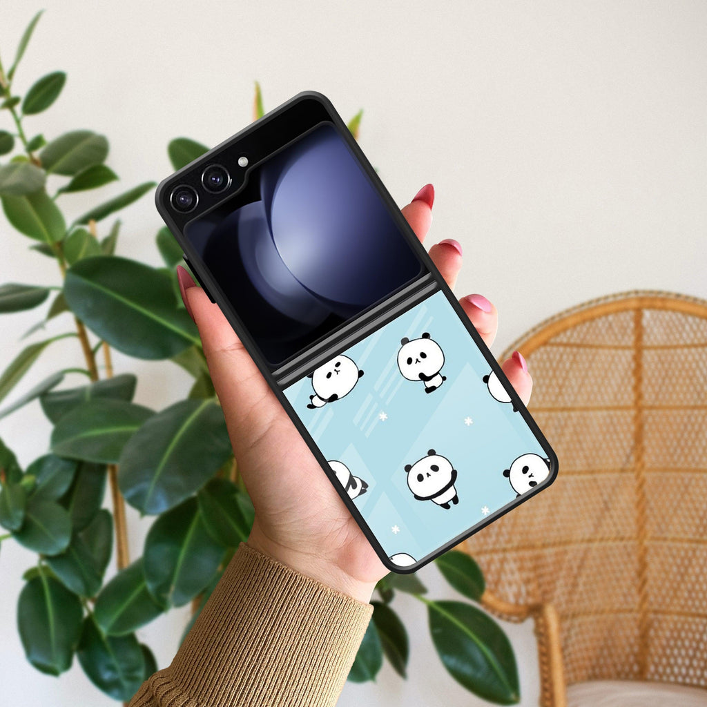 Cute Panda Blue Glossy Metal Case Cover For Samsung - ShopOnCliQ