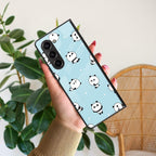 Cute Panda Blue Glossy Metal Case Cover For Samsung - ShopOnCliQ