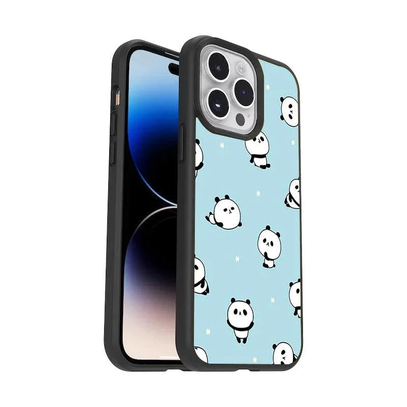 Cute Panda Blue Glossy Metal Case Cover For iPhone - ShopOnCliQ