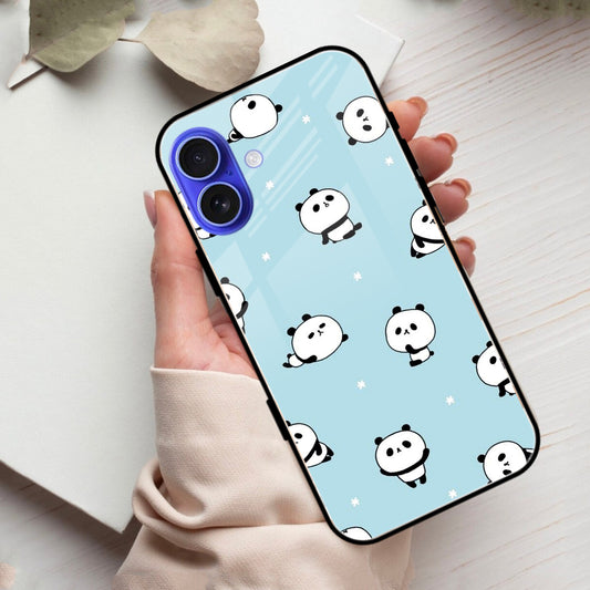 Cute Panda Blue Glossy Metal Case Cover For iPhone - ShopOnCliQ