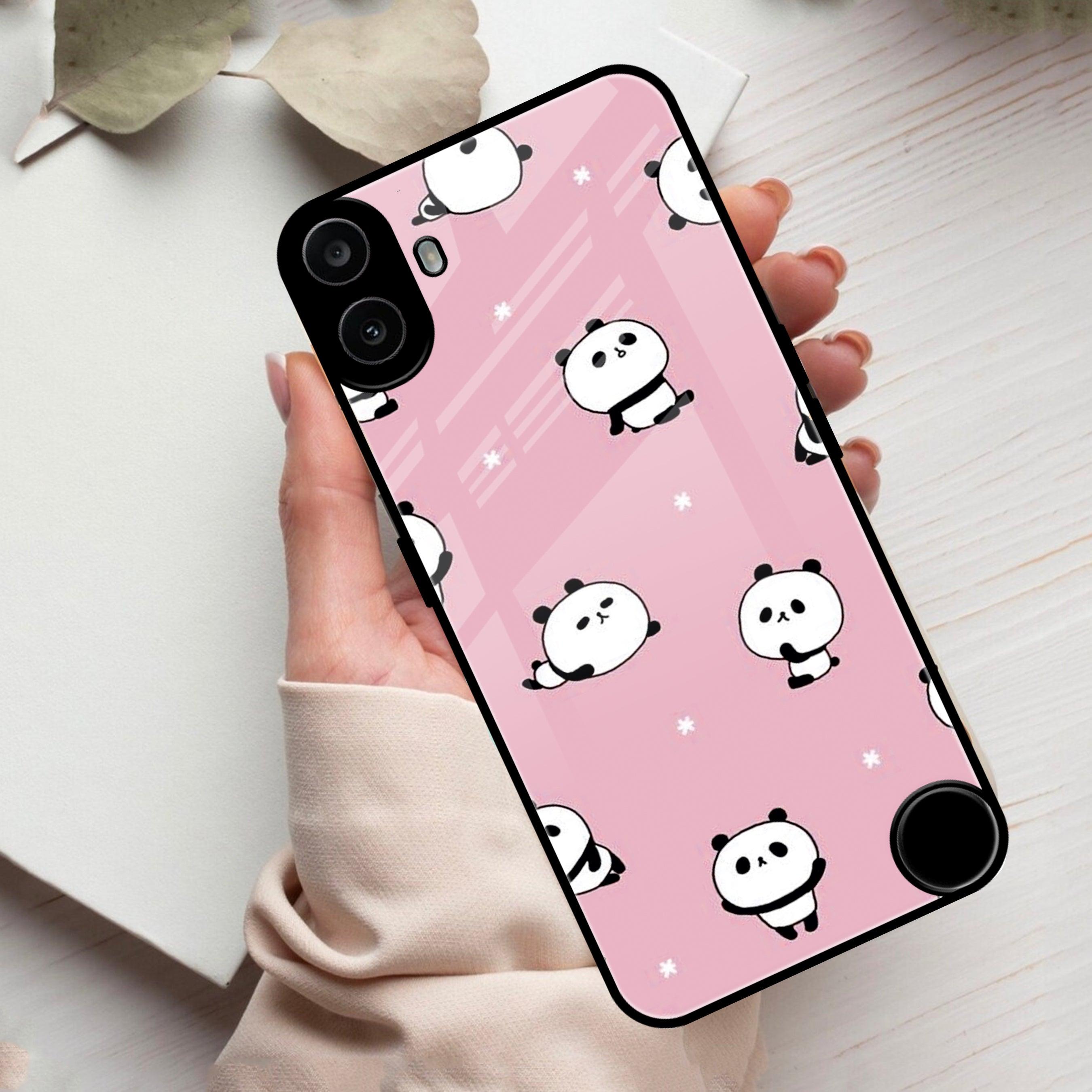 Cute Panda Glossy Metal Case Cover For Nothing - ShopOnCliQ
