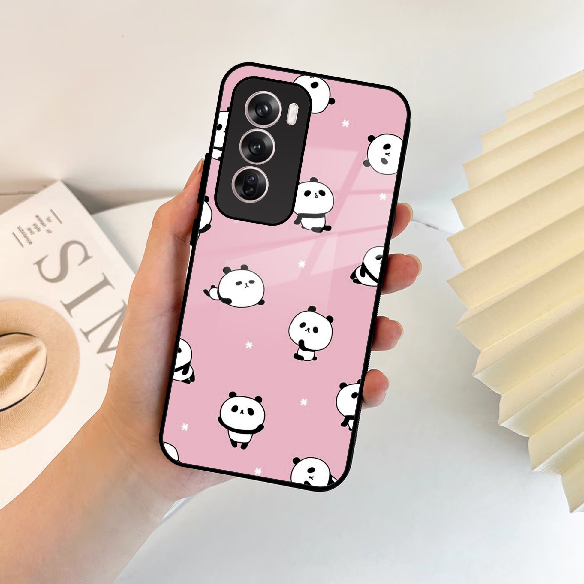 Cute Panda Glossy Metal Case Cover For Oppo - ShopOnCliQ